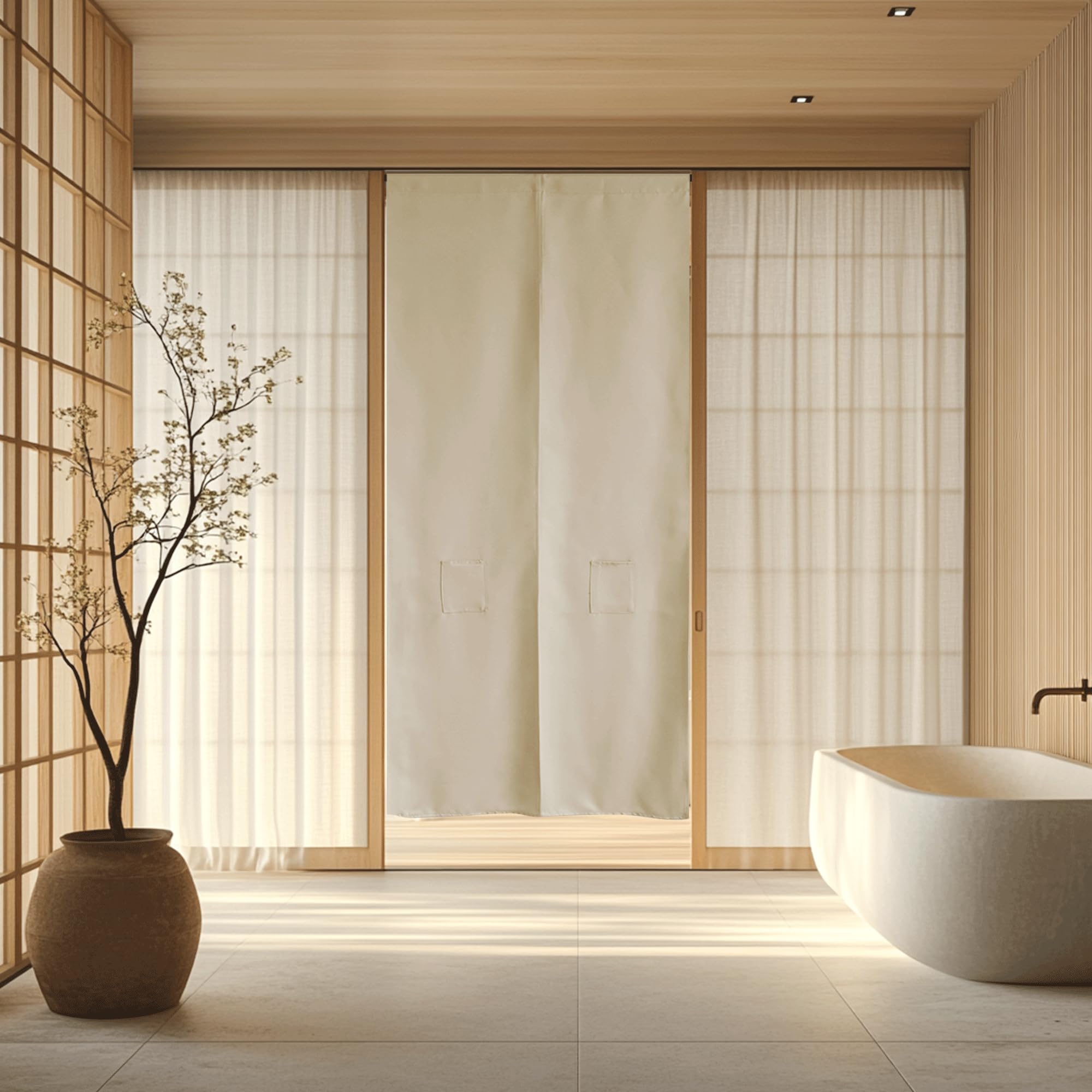 【送料無料】PONY DANCE のれん 遮光 色：クリーム、サイズ：丈150 cm x 幅85 cm (1枚組)