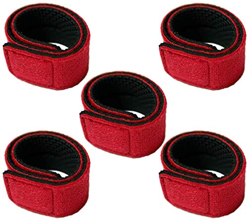 【送料無料】L-park ロッドベルト 釣り竿バンド 釣り スリット穴付き 保護ベルト 結びバンド 【選べる10本/5本/カラー/サイズ】 色:レッド短15cm