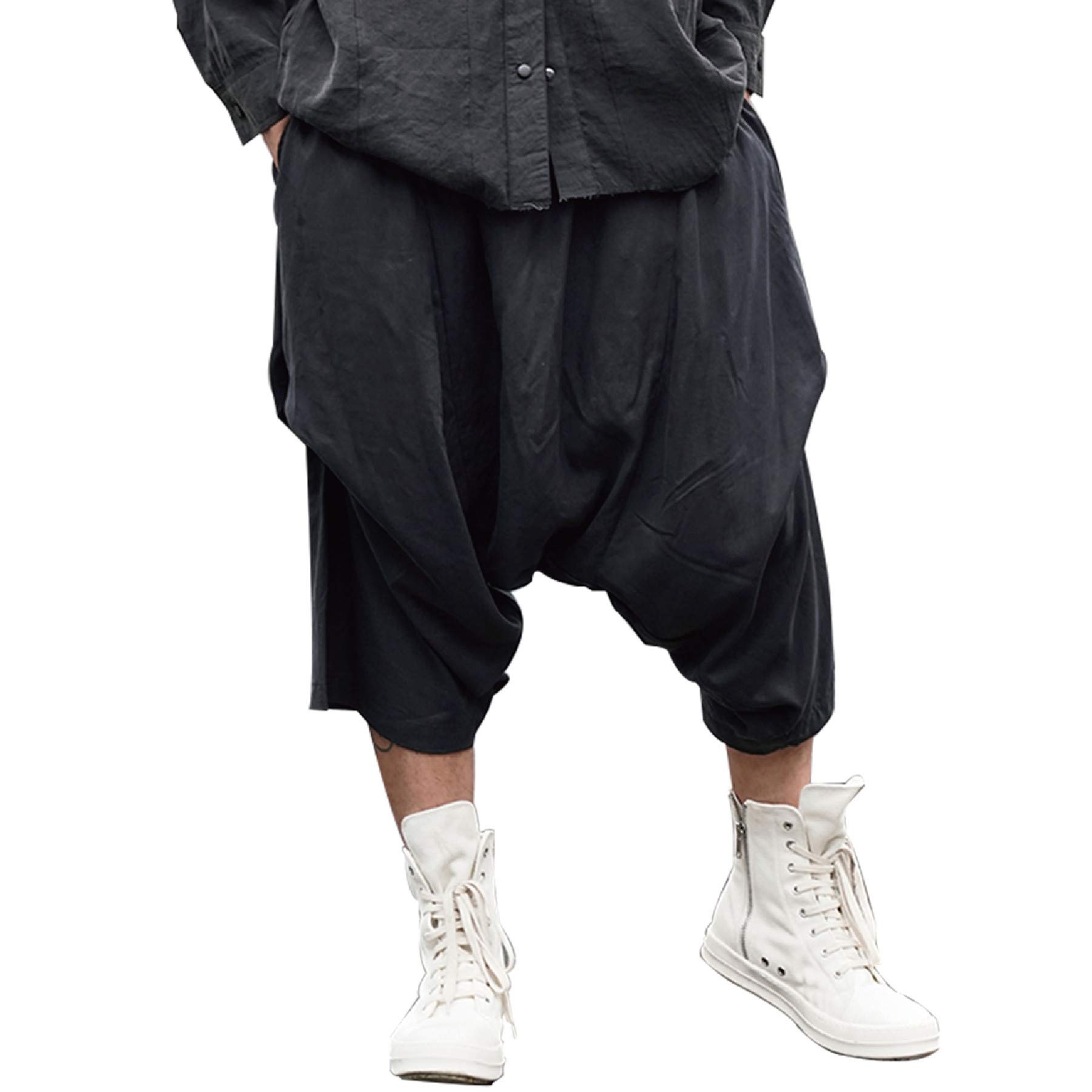 【送料無料】[YUSHOW] サルエルパンツ 変形 袴パンツ モード系 アラジンパンツ メンズ レディース チノ..