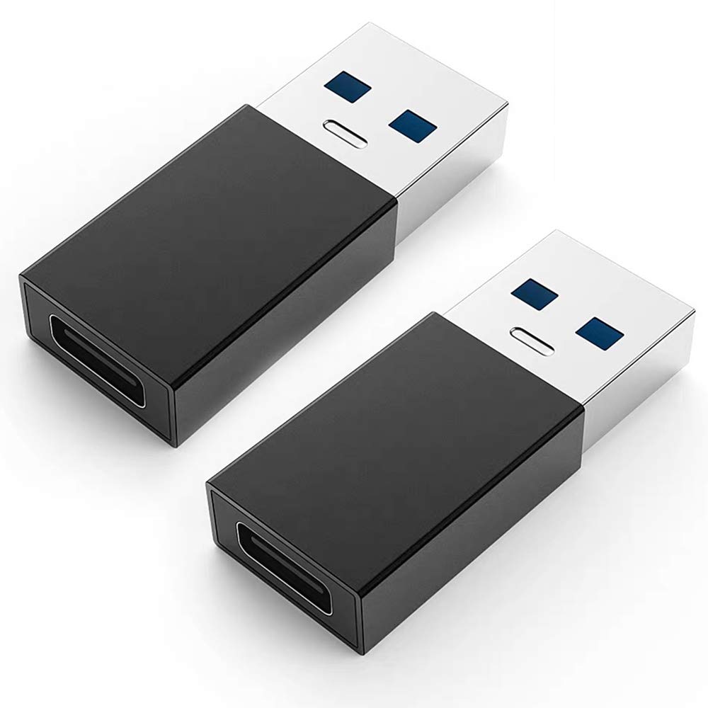 【送料無料】Type C(メス) to USB(オス)(黒)+USB (メス) to Type C(オス)（銀） 変換アダプタ 充電ケーブル変換アダプター 変換コネクタ 5Gbps高速データ転送 スマホ パソコン等対応 色：Type C(メス) to USB(オス)2個セット【黒】