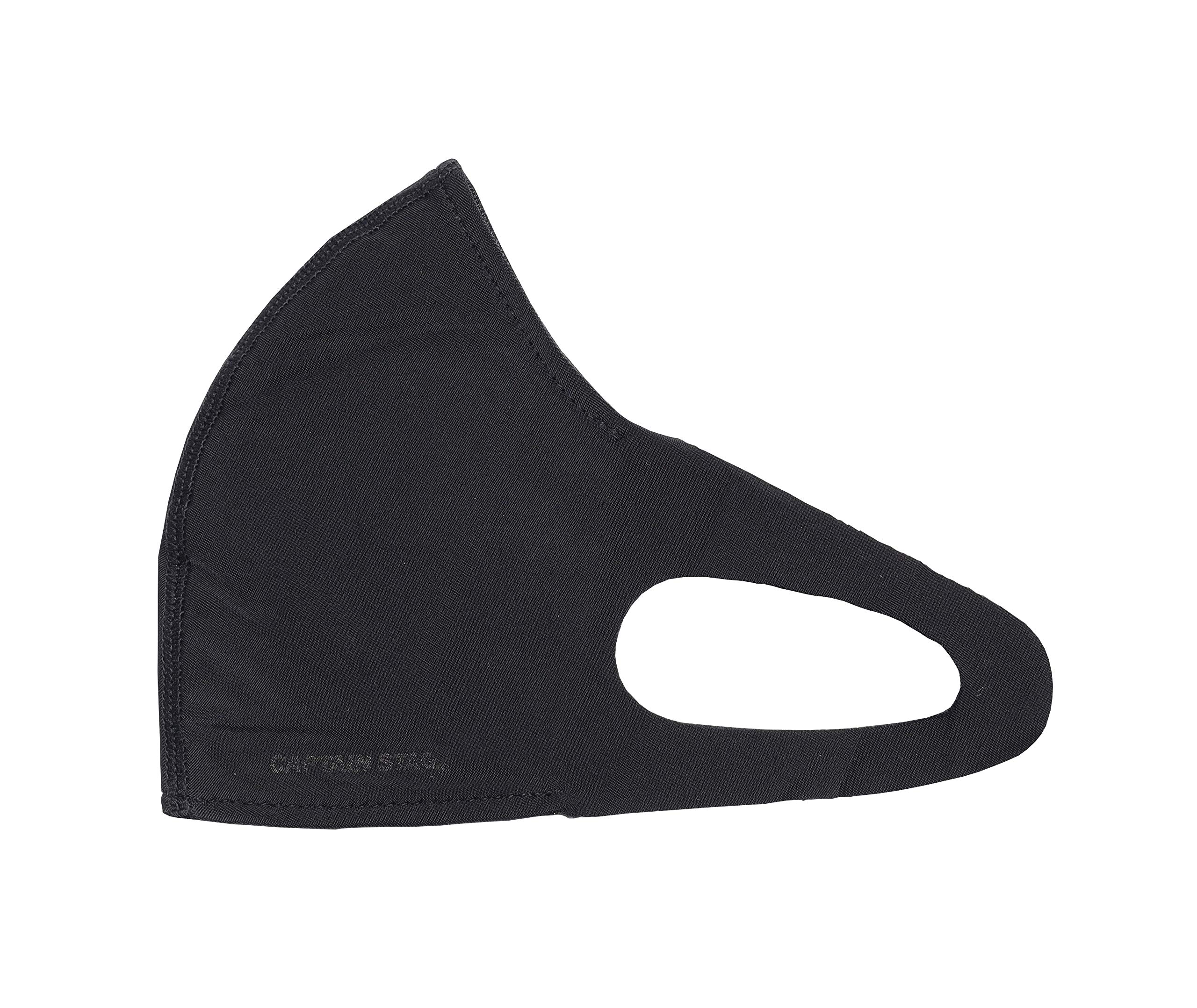 【送料無料】キャプテンスタッグ(CAPTAIN STAG) マスク スポーツマスク フェイスガード 水着素材 抗菌 防臭 制菌 快適 立体マスク 冷感 UVカット 吸水 速乾 洗える 色：ブラック、サイズ：縦15cm×横18cm