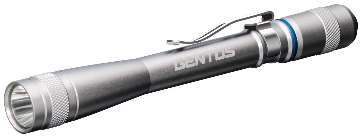 【送料無料】GENTOS(ジェントス) 懐中電灯 小型 LED ペンライト 単4形電池式 100ルーメン AP-100 各色 色：シルバー、サイズ：1個 (x 1)