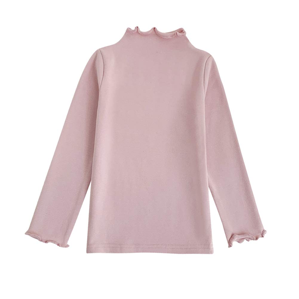 【送料無料】[Enfants Chris] 子供服 Tシャツ 長袖 カットソー ガールズ 綿 無地 フリル ハイネック 春..