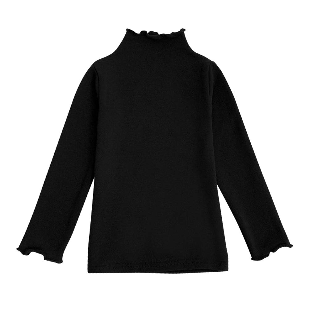 【送料無料】[Enfants Chris] 子供服 Tシャツ 長袖 カットソー ガールズ 綿 無地 フリル ハイネック 春..