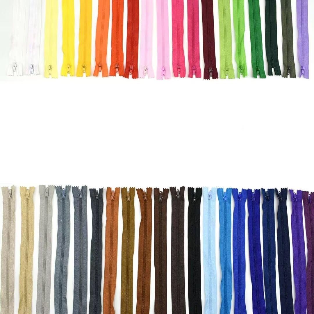 【送料無料】E-Goal ファスナー ジッパー カラフル ハンドメイド用 39色 各1本セット 色：シンプル　25cm