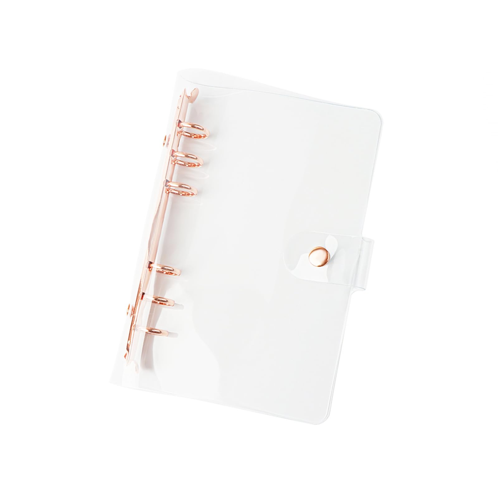 【送料無料】クリア ポリ塩化ビニル バインダーカバー 6個の丸いリングバインダー スナップボタン留め ..