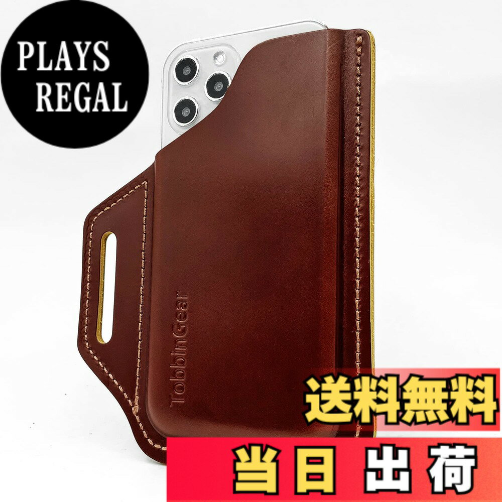 【送料無料】TobbinGear ベルトクリップ付きレザー携帯電話ホルスター、レザーベルトフォンポーチ、ベ..