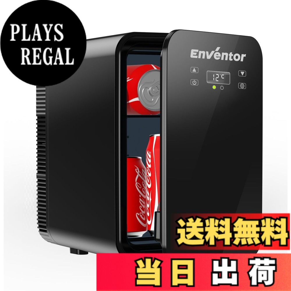 【送料無料】Enventor 冷温庫 小型 保冷・保温用 ペルチェ式 ミニ冷蔵庫 省エネ 静音 AC/DC給電 ポータブル冷蔵庫 僅か 軽量 持ち運び便利 12V 車載用 車中泊 キャンプ アウトドア 職場 卓上 寝室 家庭用 色：10L（ブラック）