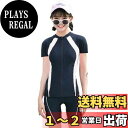 【送料無料】 フィットネス 水着 レディース セパレート 体型カバー 半袖ラッシュガード 水泳帽子 3点セット 露出控えめ hys2440 色:ホワイト、サイズ:5L