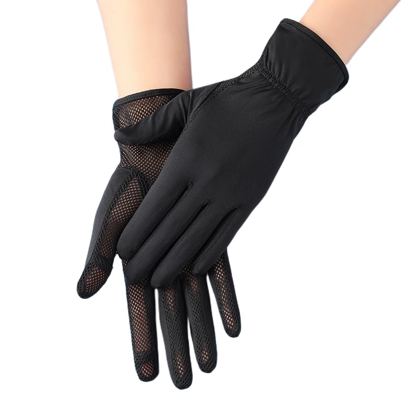 【送料無料】【薄UV冷感手袋】 HYUNGJ UV手袋 接触冷感 手袋 紫外線 右指穴付き UVカット UPF50+ UVグローブ ショート 冷感 レディース ...