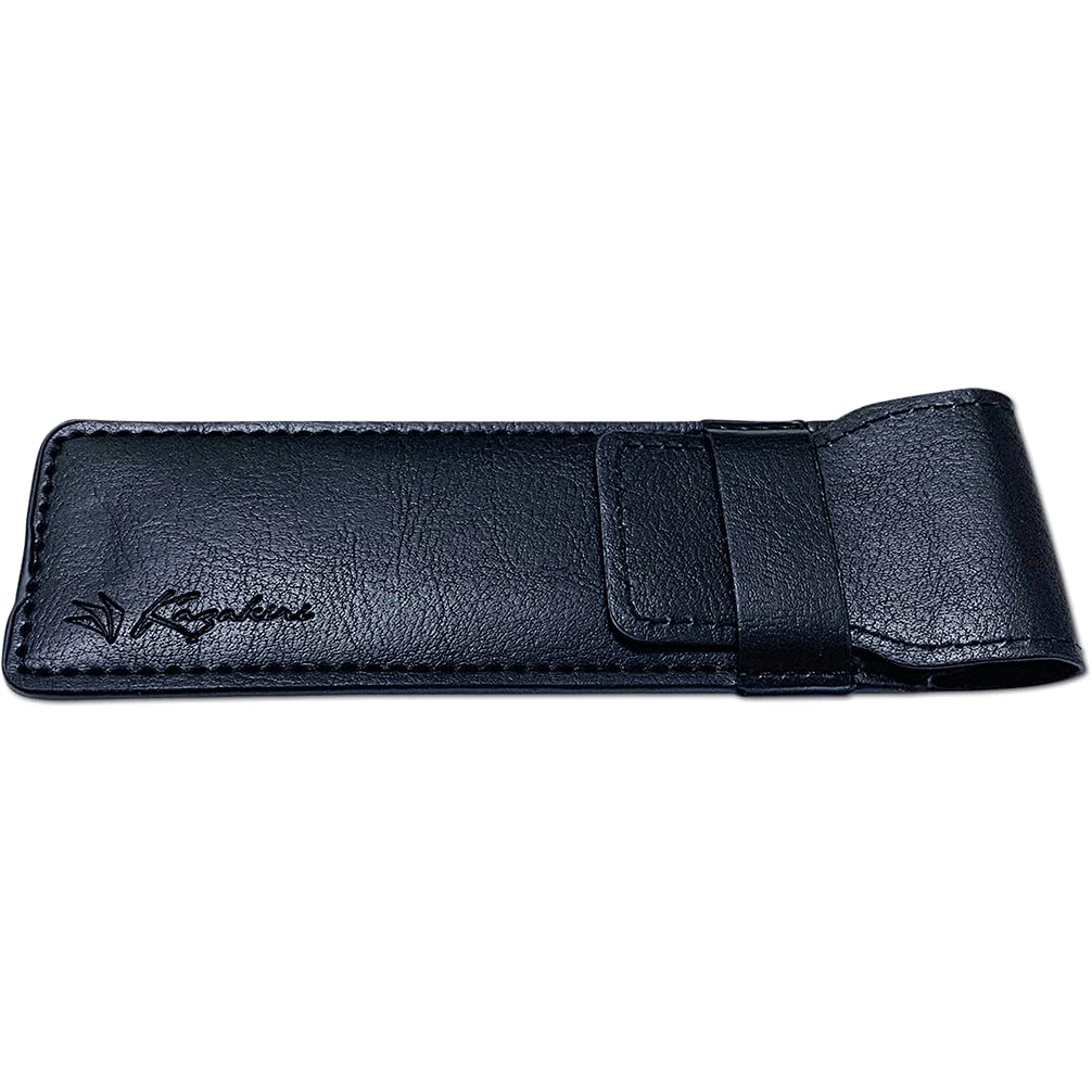 【送料無料】Kazakiri レザーケース ストレートカミソリ用 西洋剃刀 収納ケース 黒