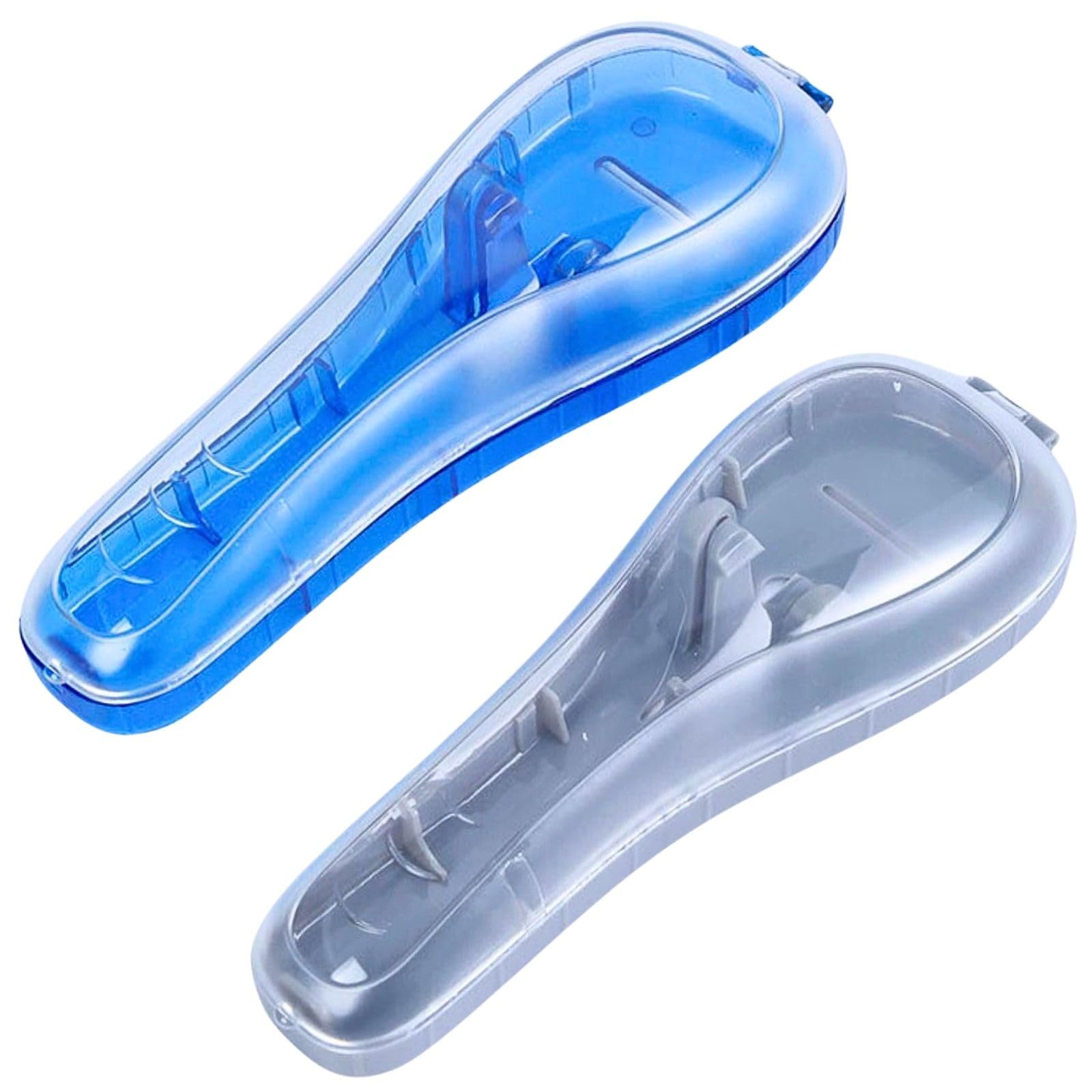 【送料無料】CHASO 髭剃り T字カミソリ ホルダー プラスチックケース 2個セット 剃刀 旅行 出張 携帯 カミソリケース 色：2個セット（グレー1個+ブルー1個）