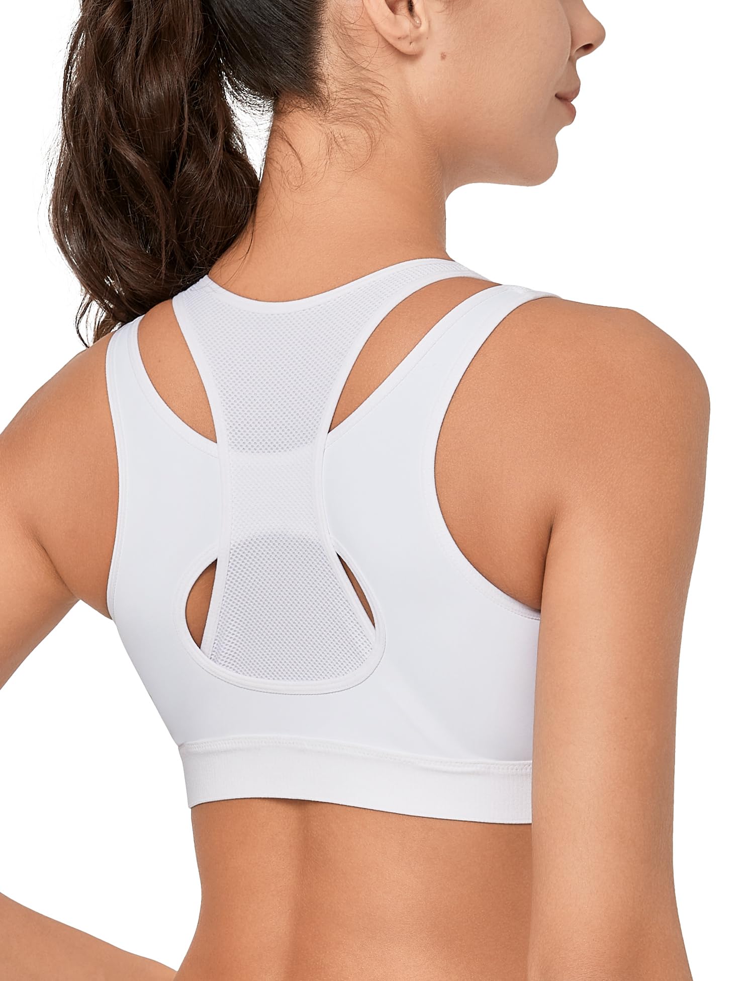 【送料無料】イベット スポーツブラ 揺れない 前開き 大きいサイズ ハイサポート 一体型カップ レイヤ..