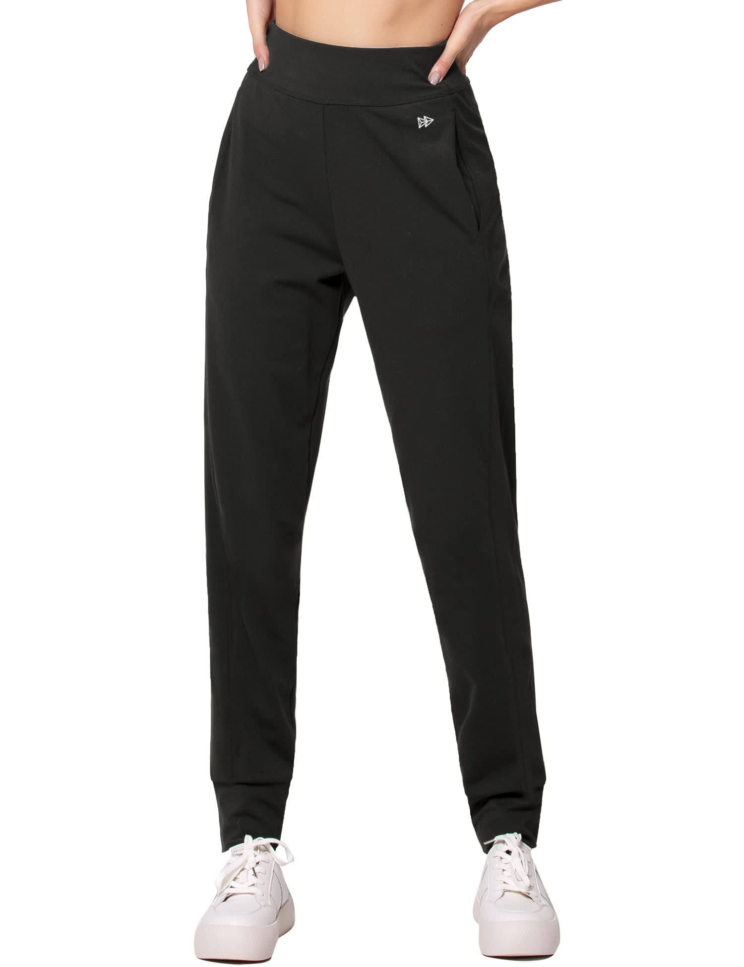 【送料無料】[Yvette] イベット ヨガパンツ レディース ハイウェスト ポケット ジャージ パンツ スポーツ ロング ジョガーパンツ 色：ブラック、サイズ：S