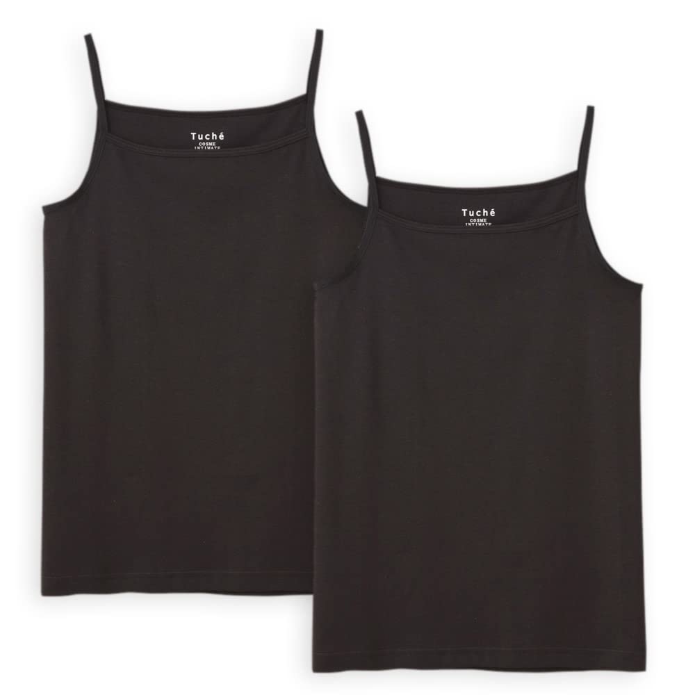 【送料無料】[グンゼ] キャミソール Tuche トゥシェ INTIMATE 着るコスメ 綿100% TC4056 レディース 色：ブラック2枚組、サイズ：M