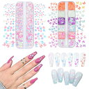 【送料無料】ネイル ホログラム 2個セット かわいい 極薄 花 蝶 うさぎ 月 星 ハート ホログラム ネイルパーツ オーロラ ネイル ホロ スパンコール ラメ グリッター ジェルネイル ネイルアート レジン デコパーツ 色:A