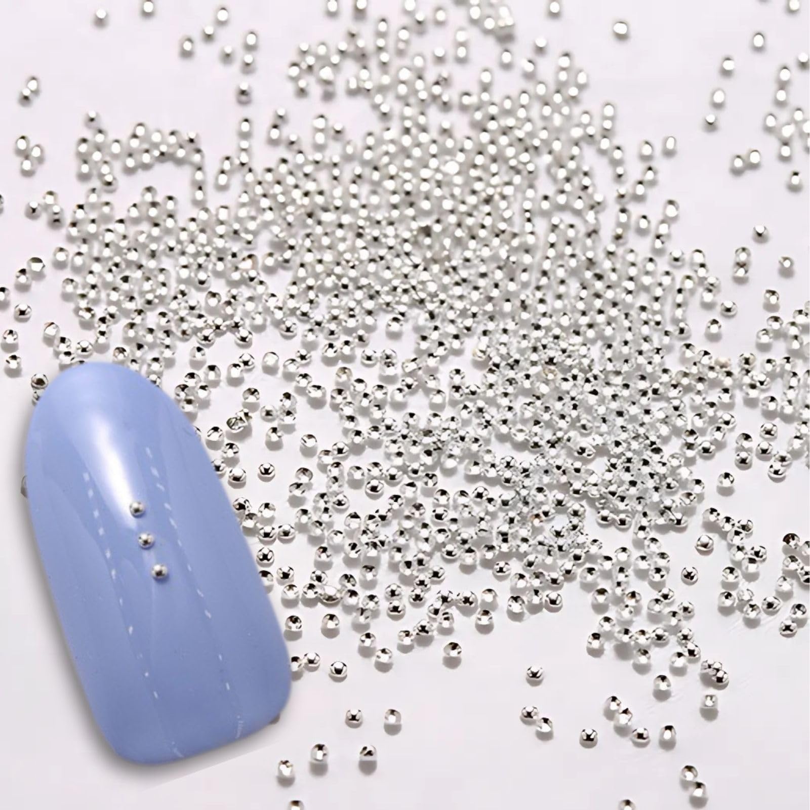 【送料無料】trekko ネイルパーツ ブリオン 半球 0.8mm 極小 ハーフブリオン 色：シルバー、サイズ：極小