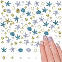 【送料無料】ネイルパーツ ヒトデ シェル 約200個入り 貝殻 シースター 貝 星 パール 海系 樹脂パーツ ジェルネイル レジン用 ジュエリーパーツ ネイルアート デコパーツ ハンドメイド ランダム形 色:B
