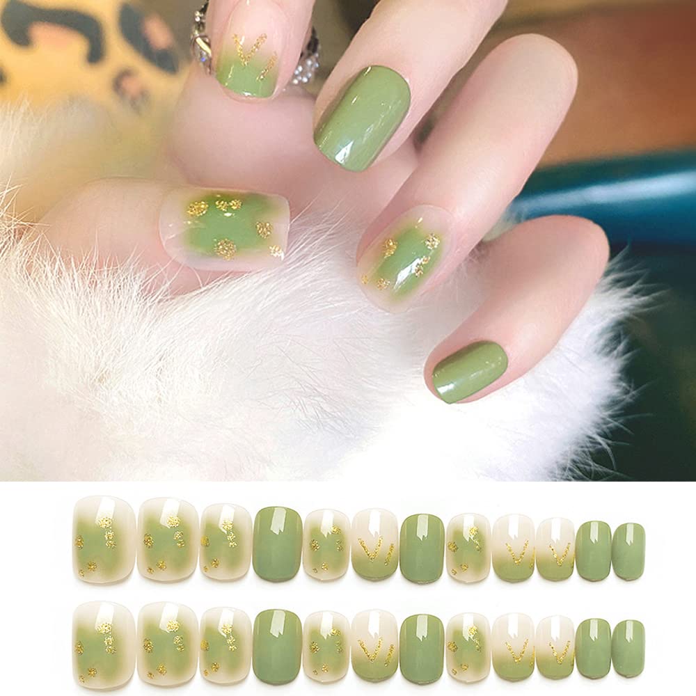 【送料無料】Turkalla ネイルチップ 手用 24枚入 12別サイズ 3D立体感 貼るだけ簡単 繰り返し使える 色：B