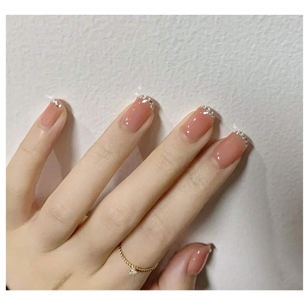 【送料無料】rcmoo ネイルチップ.各種デザイン.ショートネイルチップ.ネイルチップブライダル.ウエディング.結婚式.披露宴.24枚セット.12種類サイズ.ファッションデザイン.グリッター、グラデーション、花柄など10種類以上.プラスチック素材.スクオー サイズ:1個 (x 1)