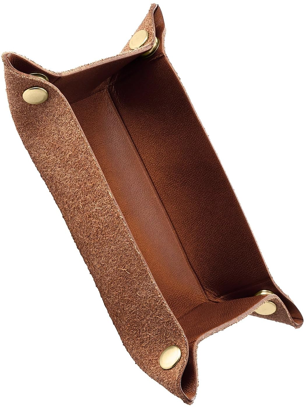 【送料無料】[BlissLeather] 安心の30日品質返品 [日本製の栃木レザー] 高級 本革 卓上マルチトレイ ジュエリートレイ 鍵置き 正方形 折り畳み式 色：チョコ S、サイズ：F