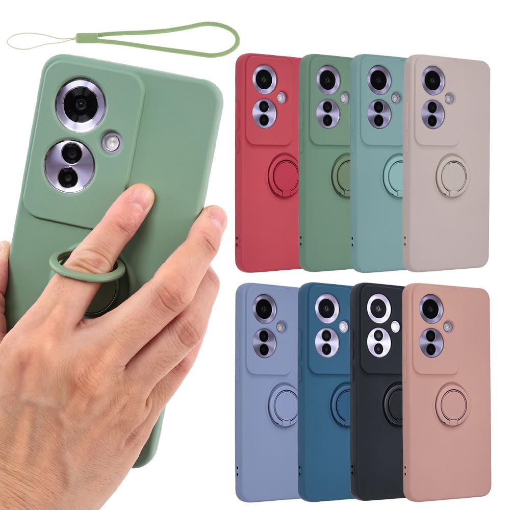 【送料無料】OPPO Reno11 A ケース シリコン リング Reno11A ソフトケース カバー スマホケース 携帯カバー 薄型 かわいい おしゃれ 保護 耐衝撃 A401OP CPH2603 オッポ リノ 11A 楽天モバイル Y!mobile B076 色：ライトグリーン、サイズ：OPPO Reno11 A