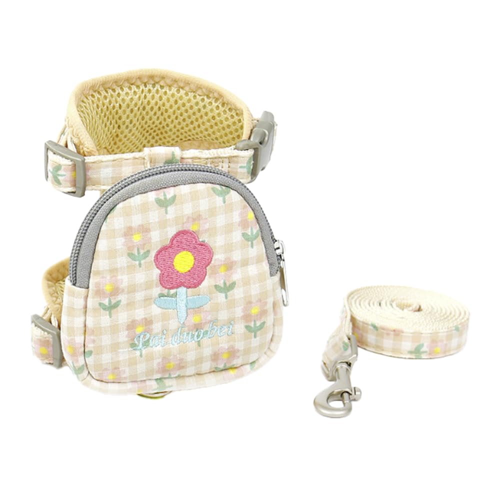 【送料無料】FUPUONE 犬 ハーネス リュック リード 花柄 犬用リード 犬用バック リュック付ハーネス 色..