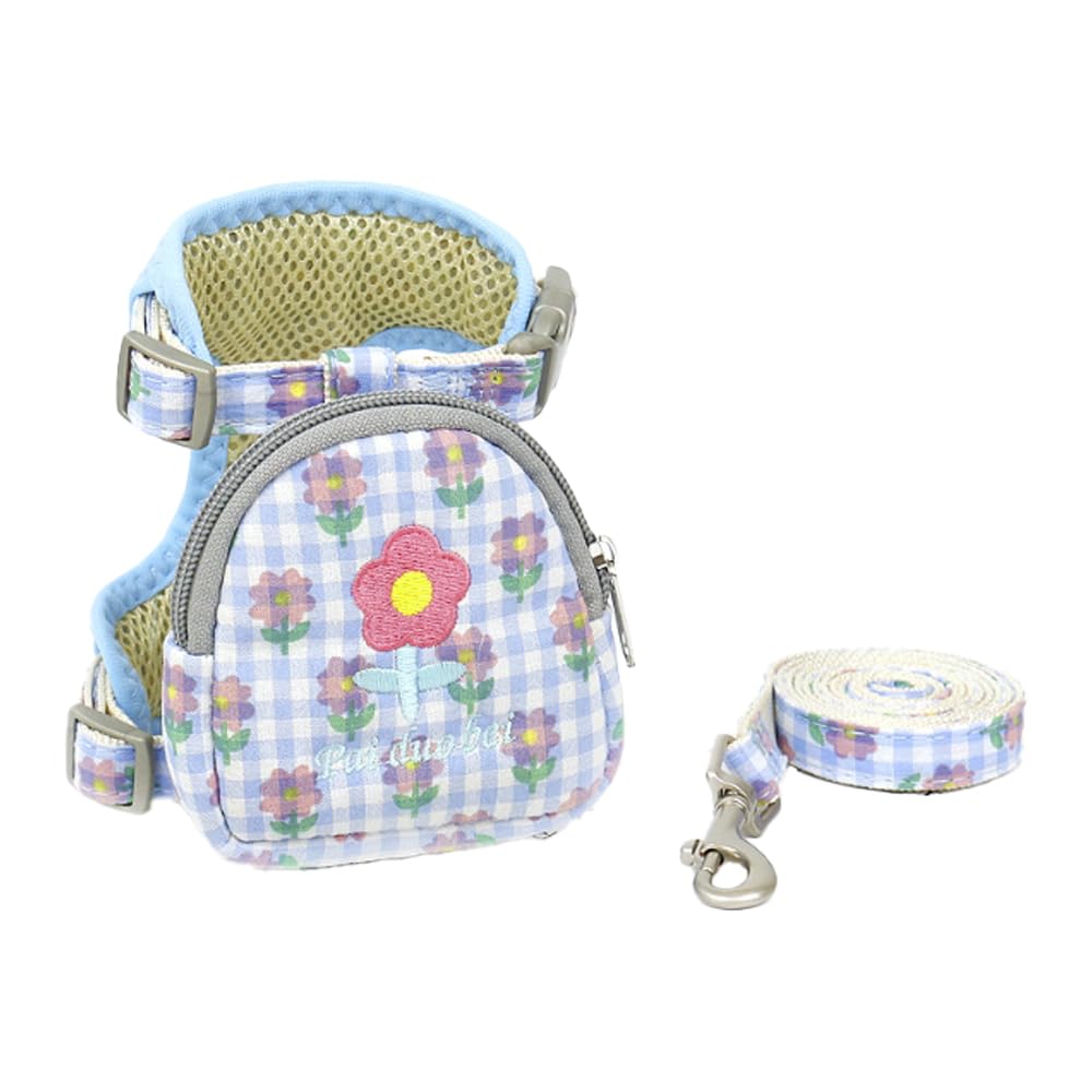 【送料無料】FUPUONE 犬 ハーネス リュック リード 花柄 犬用リード 犬用バック リュック付ハーネス 色..