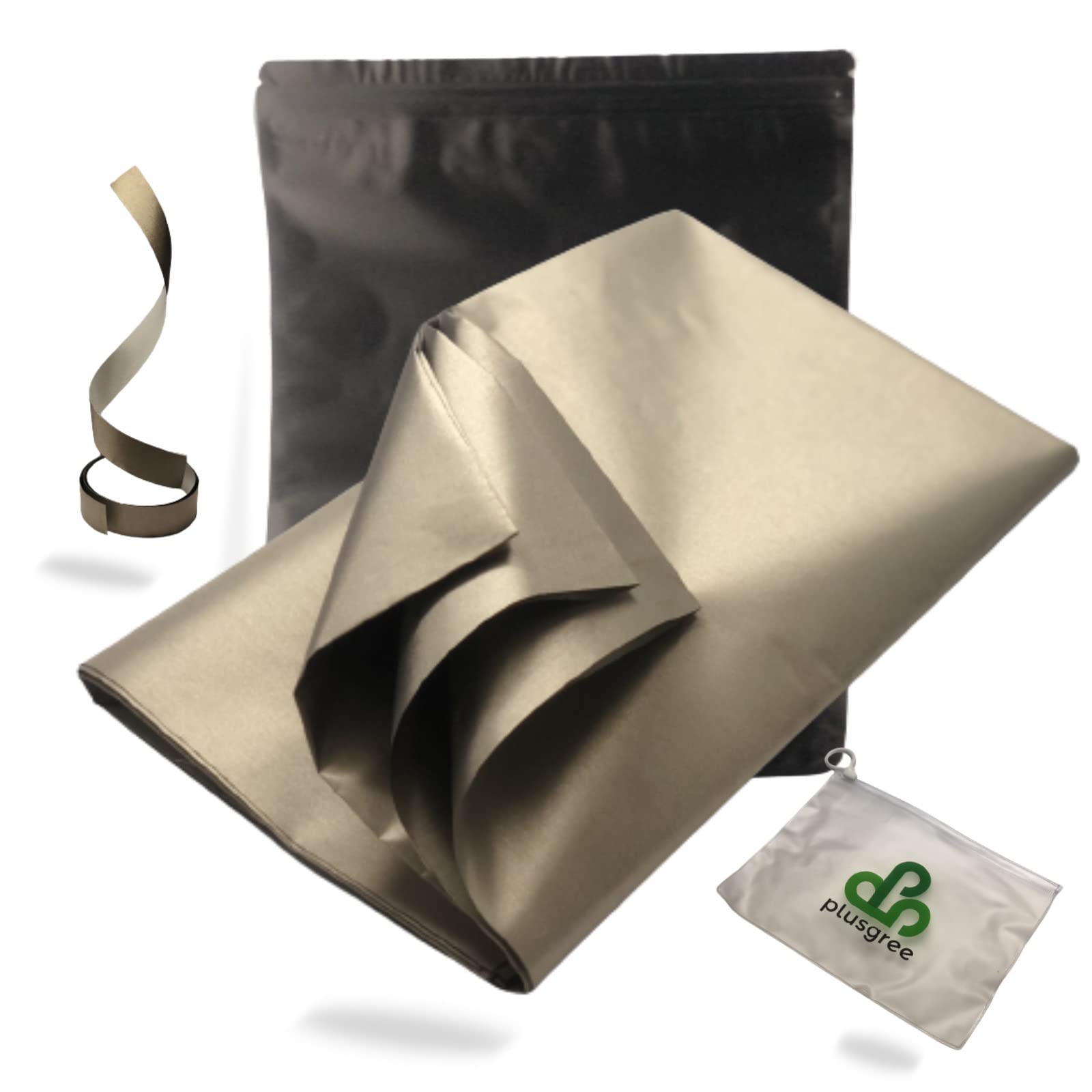 【送料無料】plusgree 電磁波カット シート 1mx1.1m ファラデー繊維 EMI 電磁波対策 電気毛布 EV車 スマホ 5G WiFi パソコン テレビ 電子レンジ ホットカーペット モバイル端末 電磁波遮断 リレーアタック対策 スキミング対策 電磁波シ 色：平紋シルバー、サイズ：1x1.1m