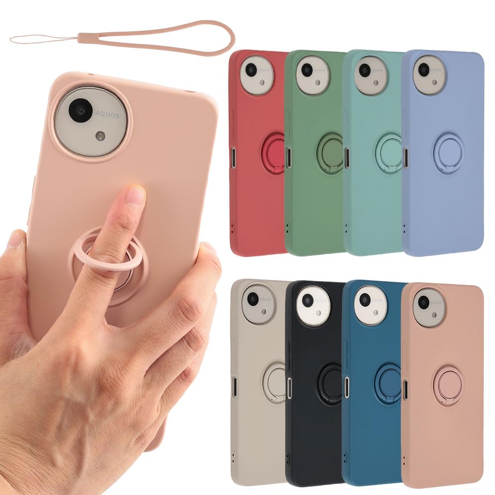 【送料無料】AQUOS wish5 ケース シリコンリング AQUOSwish5 ソフトケース カバー スマホケース 薄型 保護 耐衝撃 SH-52F SH52F A502SH SH-M32 アクオス ウィッシュ5 docomo Y!mobile 楽天モバイル SIMフリー B160 色：ピンク、サイズ：AQUOS wish5