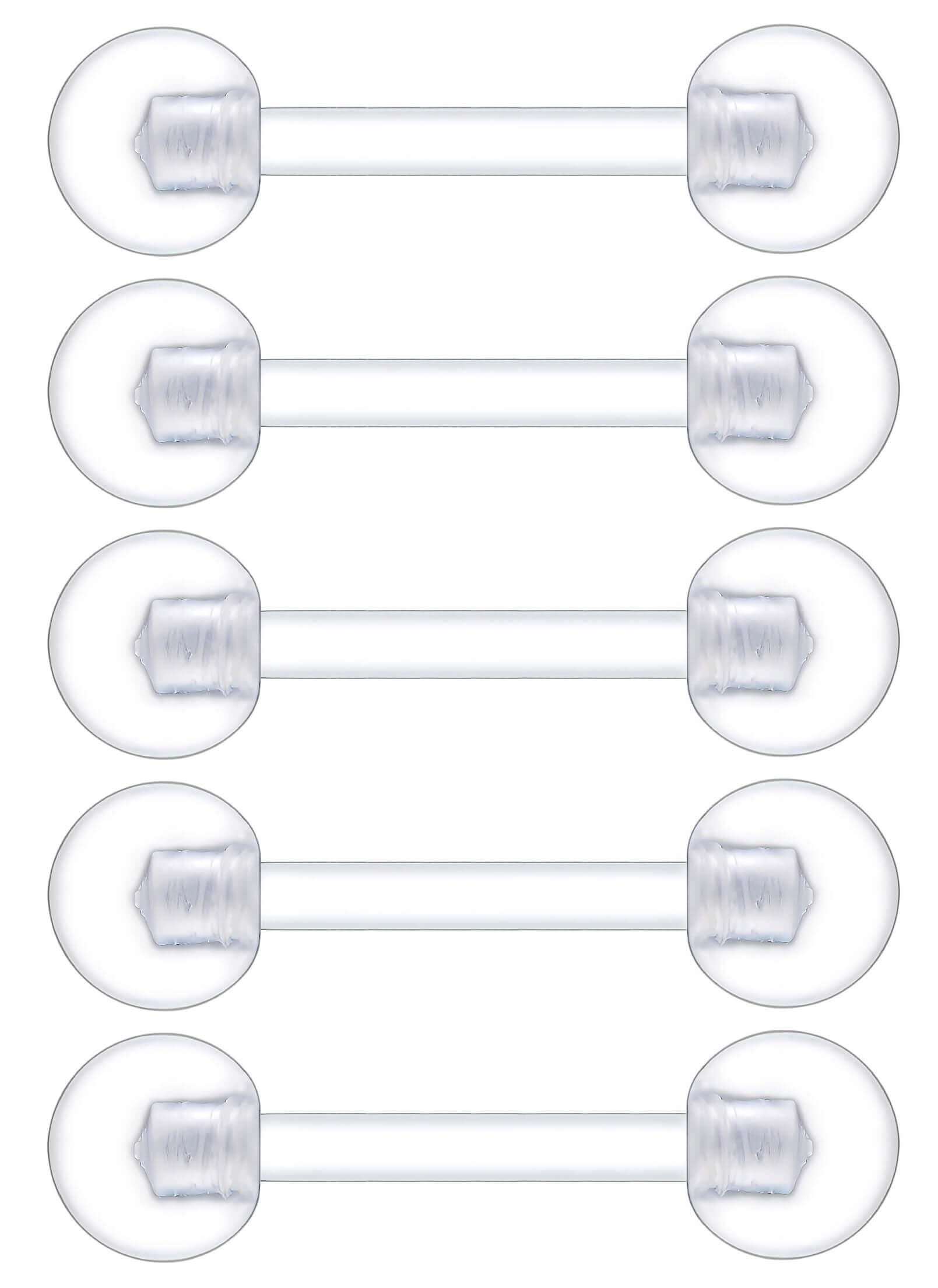 【送料無料】[From da Phactory] フロム ダ ファクトリー シークレットピアスシリーズ アクリル ストレートバーベル 5本セット 軟骨ピアス 色：シャフト8mmボール4mm、サイズ：14G