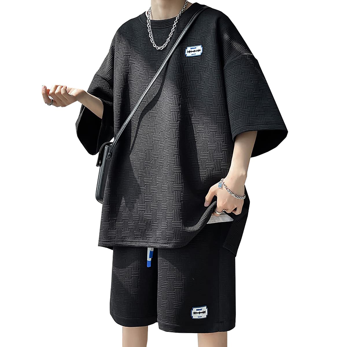 【送料無料】[ANGELCITY] 夏 セットアップ メンズ 大きいサイズ スウェット ジャージ 半袖 半ズボン 上..