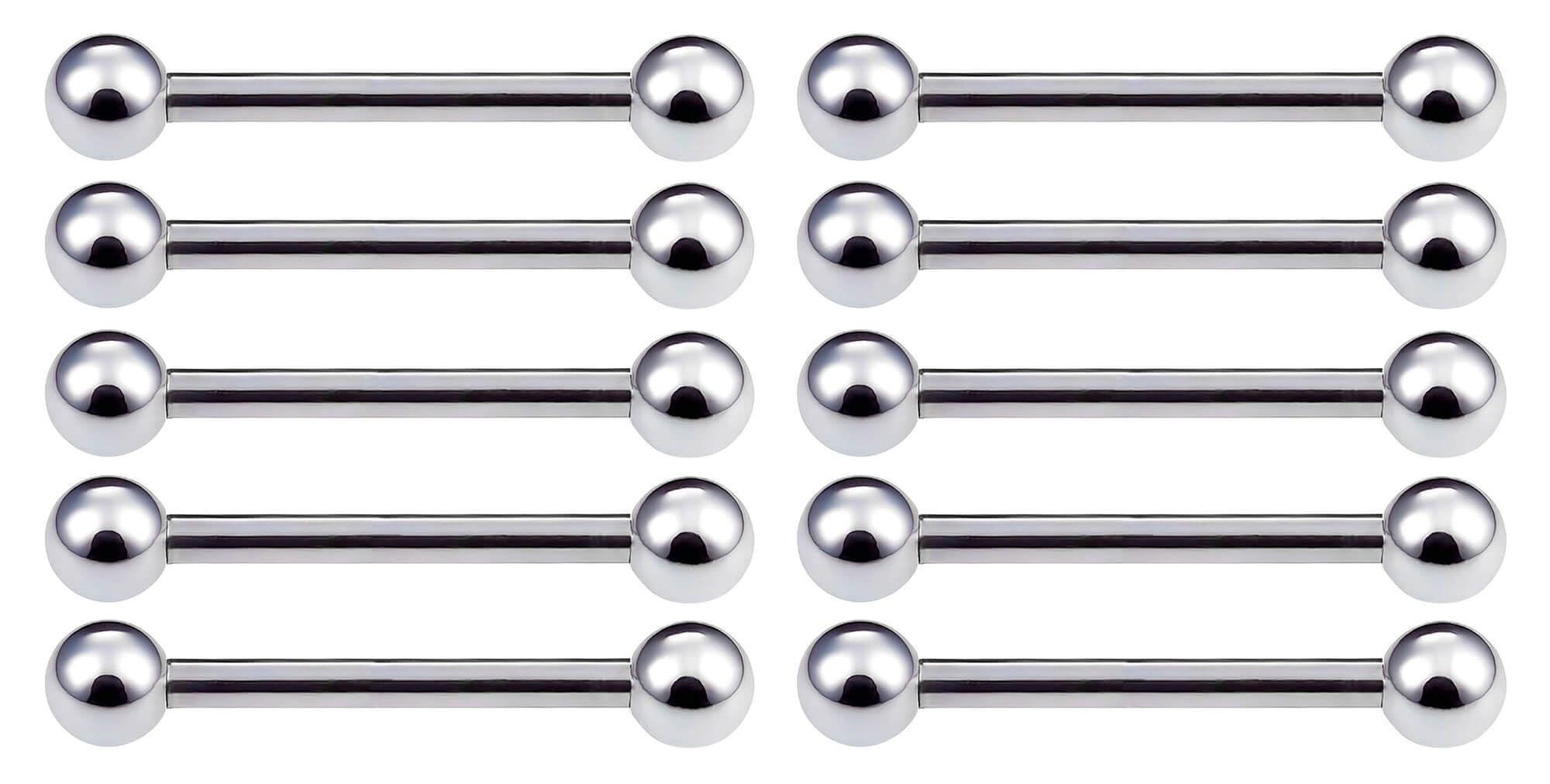 【送料無料】[From da Phactory] サージカルステンレスシリーズ ストレートバーベル 10本セット 軟骨ピアス 色：シャフト14mmボール3mm 10個、サイズ：16G