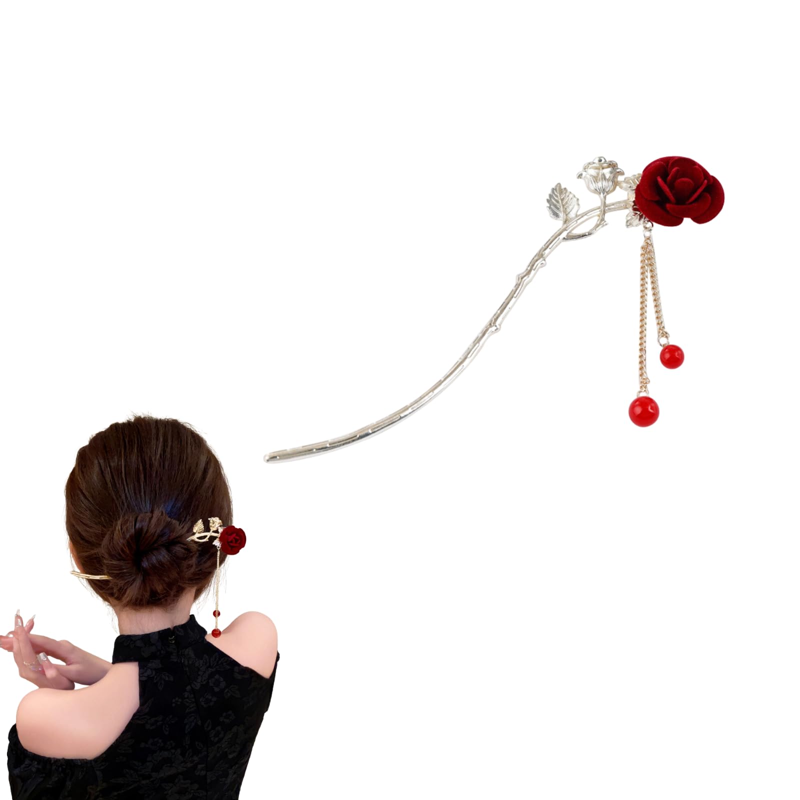 【送料無料】EZ PEACH 簪 バラ セット かんざし シンプル 金具 おしゃれ 簪パーツ アクセサリーパーツ ..