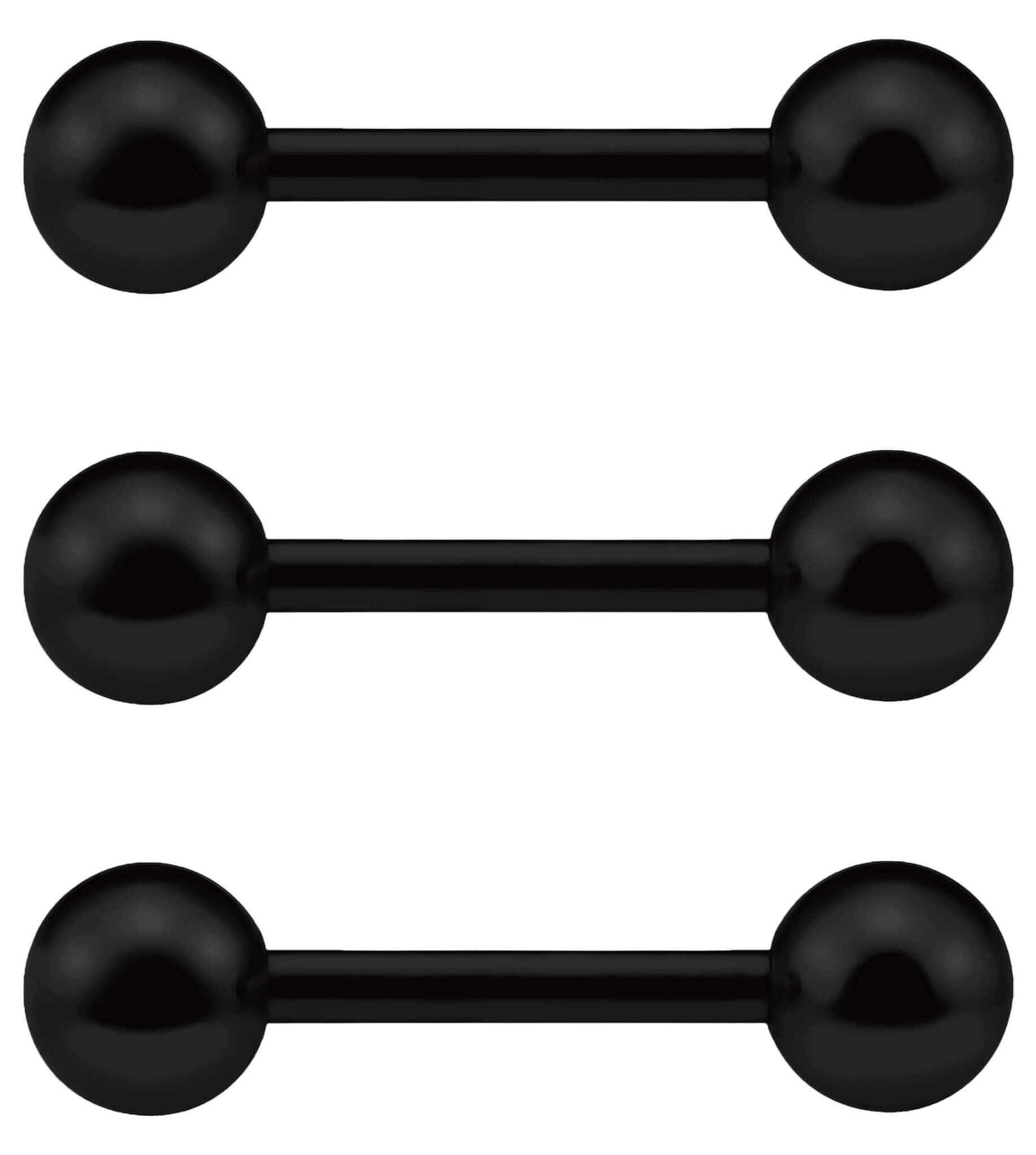 【送料無料】[From da Phactory] フロム ダ ファクトリー ストレートバーベル ピンクゴールド サージカルステンレス 軟骨ピアス ボディピアス3個 色：ブラック、サイズ：16G シャフト8mm ボール4mm