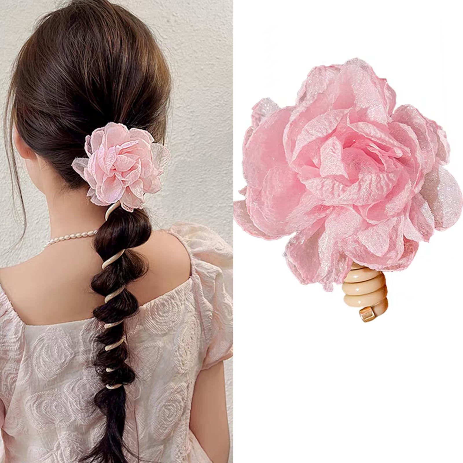 【送料無料】HAPVITAL コイルポニー スパイラルヘアゴム ヘアアクセサリー 調節可能で 韓国風 おしゃれ..