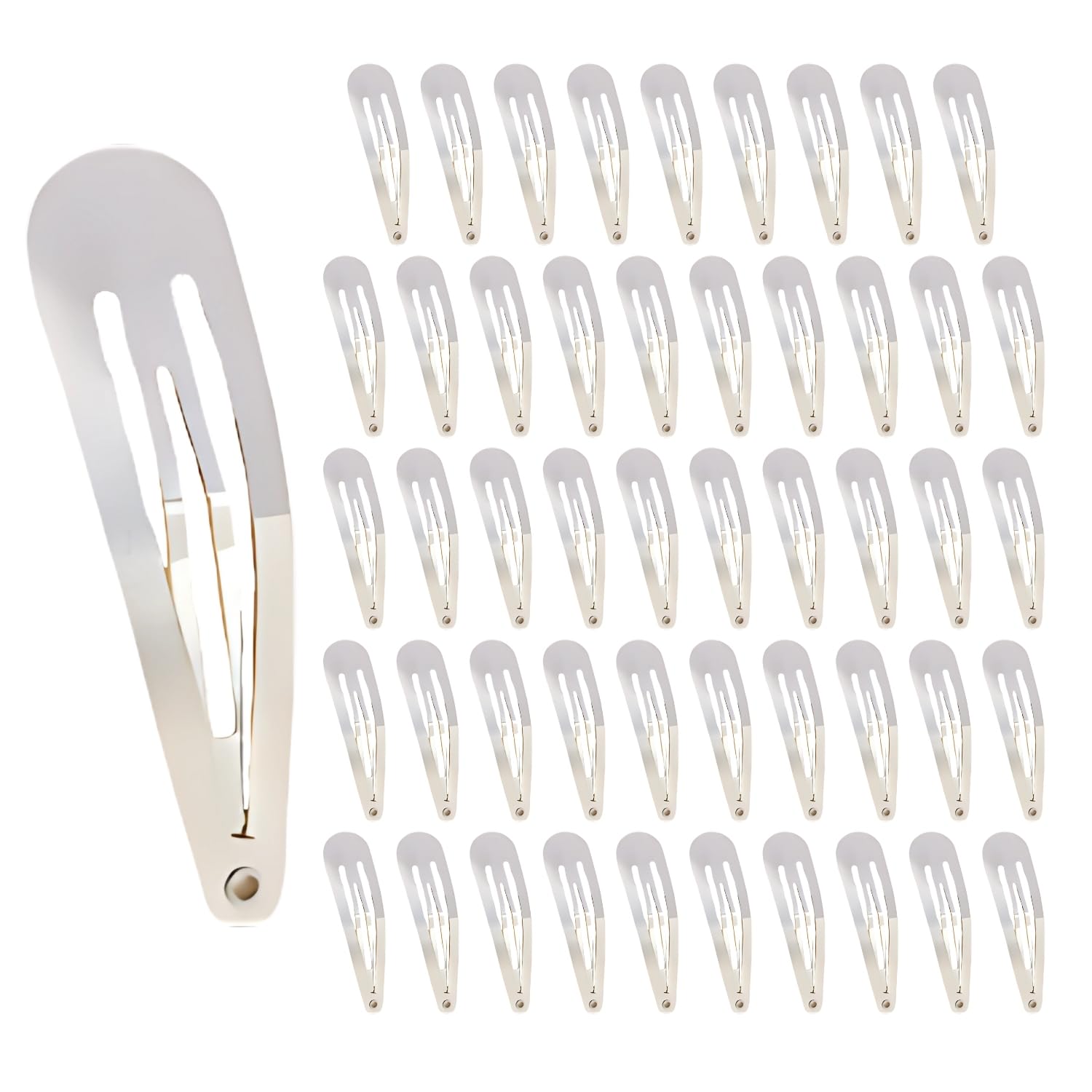 【送料無料】ヘアピン 髪留め ヘアクリップ 50個 前髪 クリップ DIY パッチンピン NYANDELMO 色：シル..