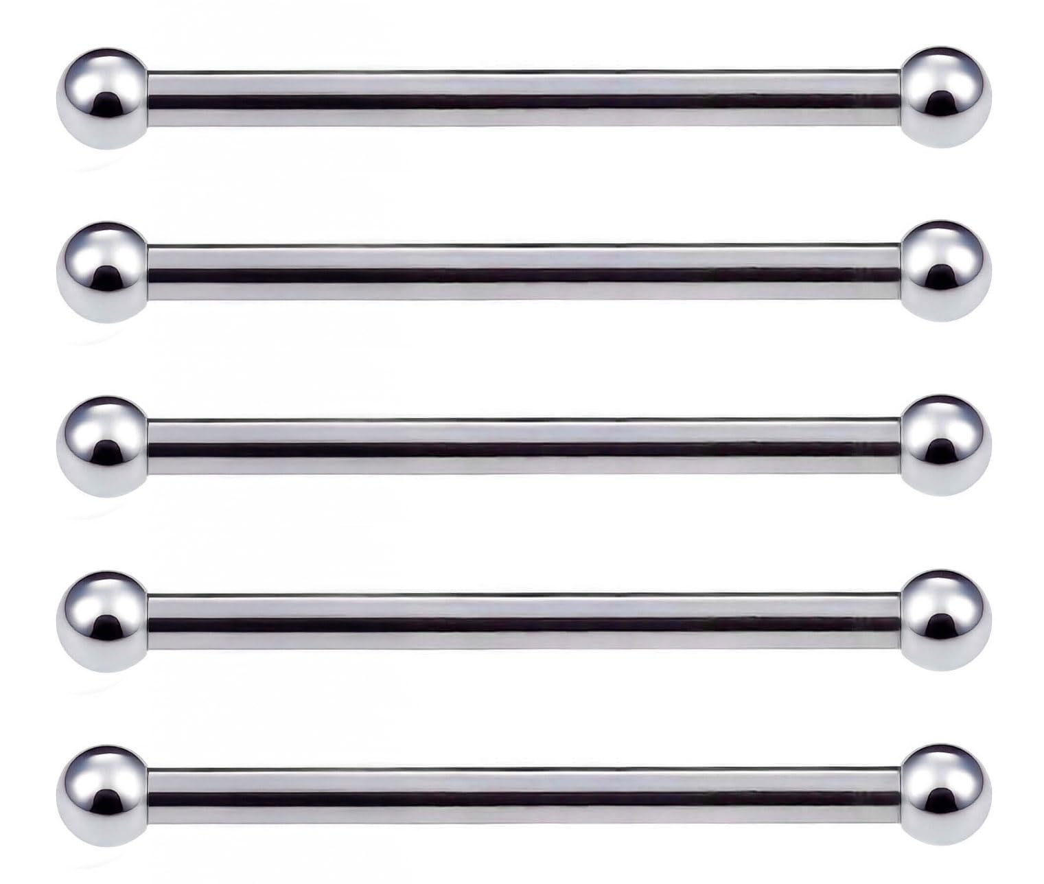 【送料無料】[From da Phactory] 5個セット サージカルステンレス 軟骨ピアス ストレートバーベル ボディピアス 金属アレルギー対応 つけっぱなし ピアス 色：シャフト16mmボール2.5mm、サイズ：16G