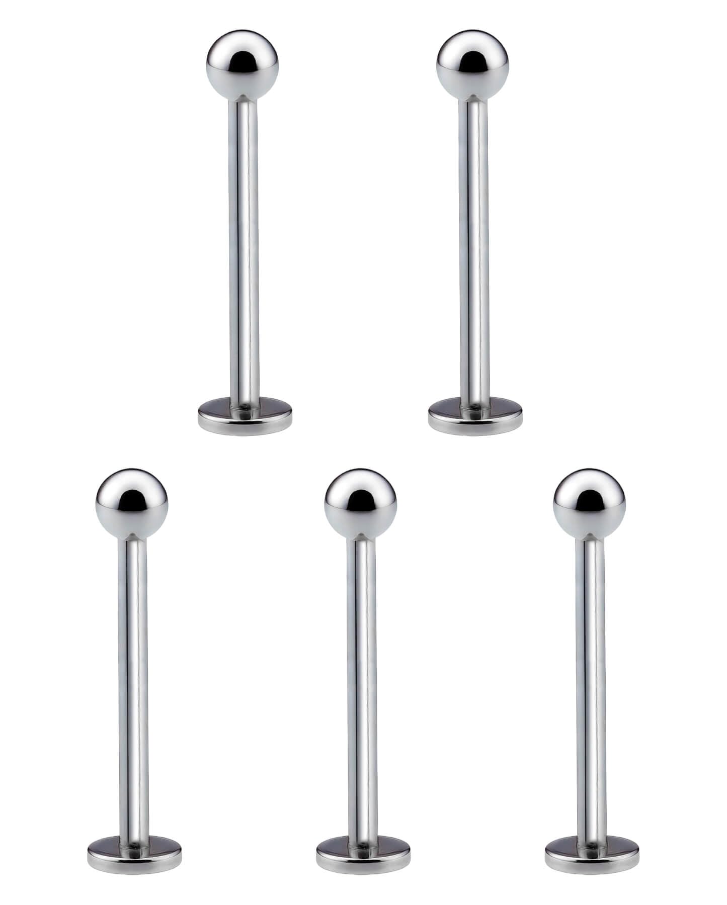 【送料無料】[From da Phactory] フロム ダ ファクトリー ラブレット スタッドピアス 5本セット シルバー 軟骨ピアス ボディピアス 色：シャフト18mm、サイズ：16G ボール6mm