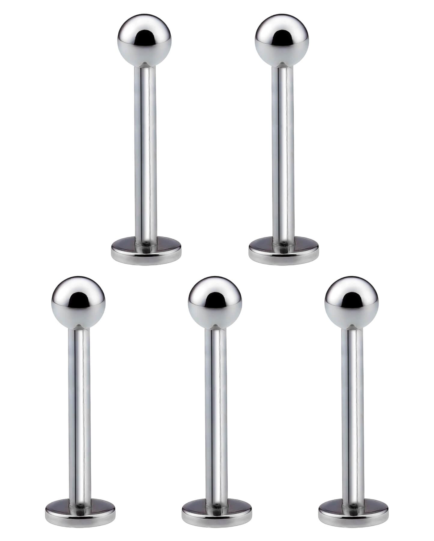 【送料無料】[From da Phactory] フロム ダ ファクトリー ラブレット スタッドピアス 5本セット シルバー 軟骨ピアス ボディピアス 色：シャフト14mm、サイズ：14G ボール6mm