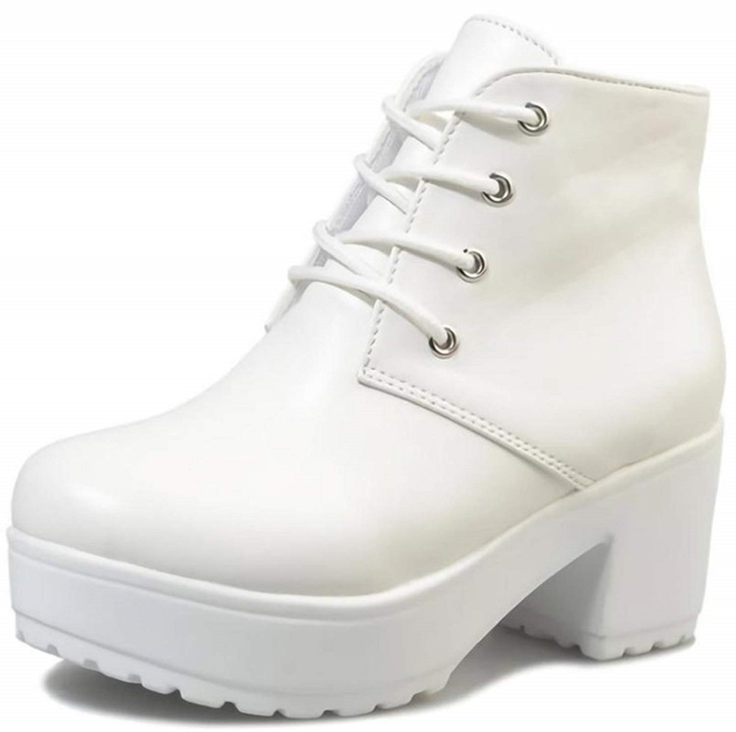 【送料無料】[ジルア] ショートブーツ 厚底 太ヒール 22.0cm〜27.5cm レースアップ レディース 靴 紐 ..