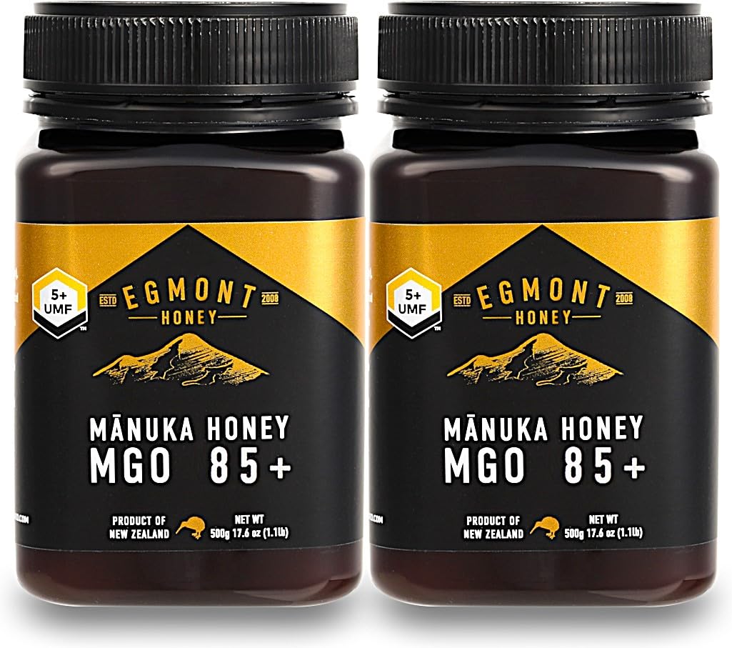 【送料無料】エグモントハニー マヌカハニー UMF5+/MGO85+ ニュージーランド産生はちみつ 個装箱入り サイズ：500グラム (x 2)