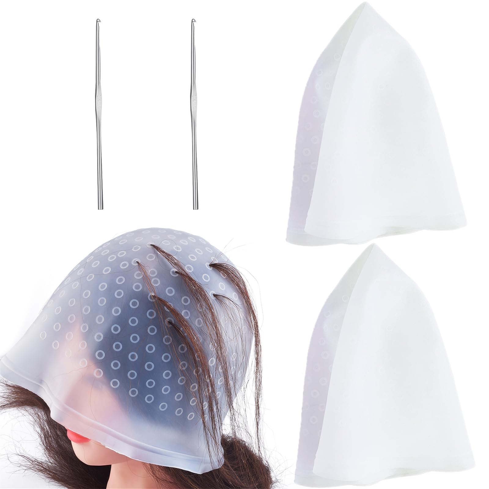 【送料無料】メッシュキャップ ブリーチ 髪 ハイライトキャップ プ シリコン素材 髪染め ブリーチキャ..