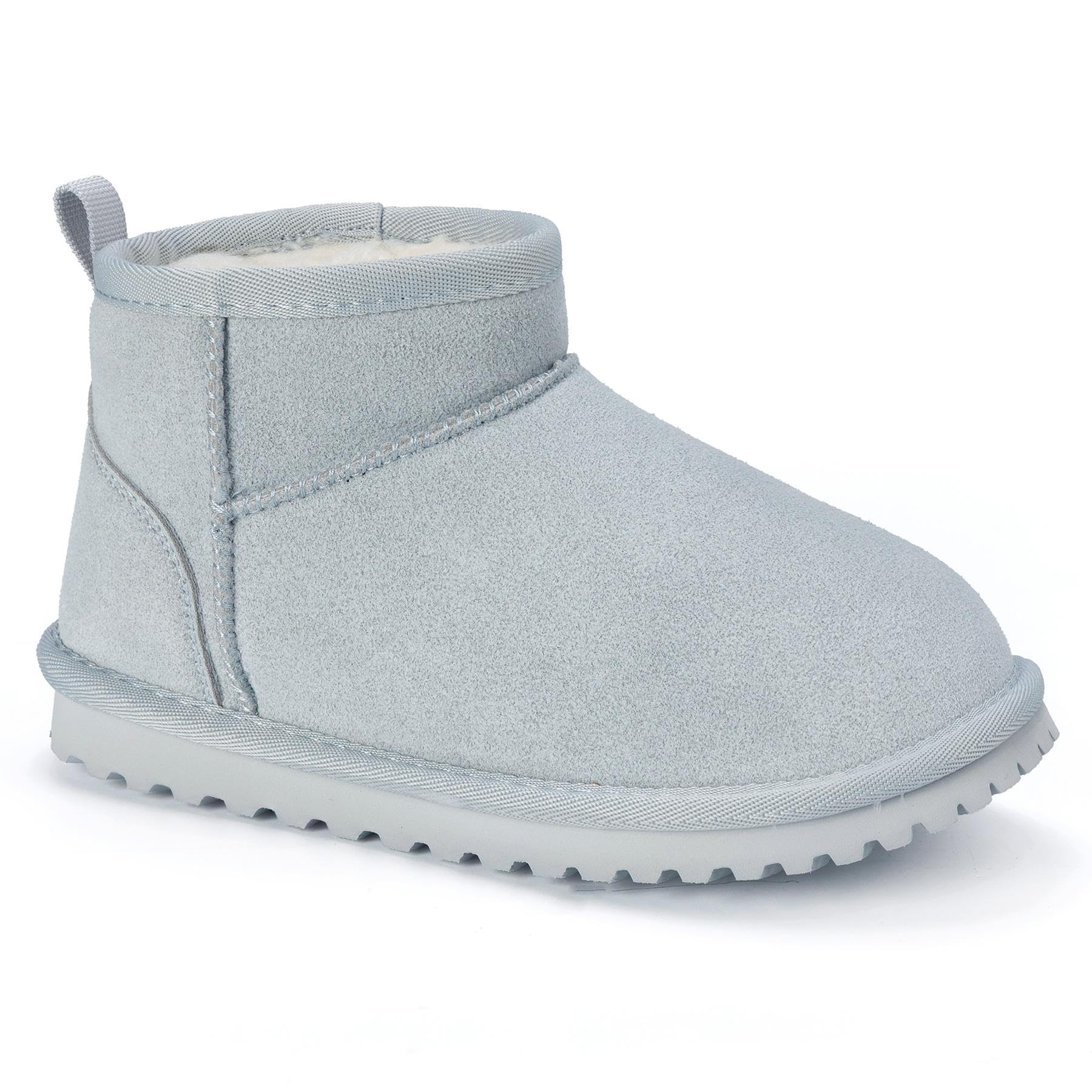 【送料無料】[Mishansha] ムートンブーツ キッズ 女の子 スノーブーツ 男の子 アウトドア 冬用 子供靴 裏ボア 保温 防寒ブーツ 滑り止め 雪遊び 通学 色：ニューグレー CJ020、サイズ：17.5 cm