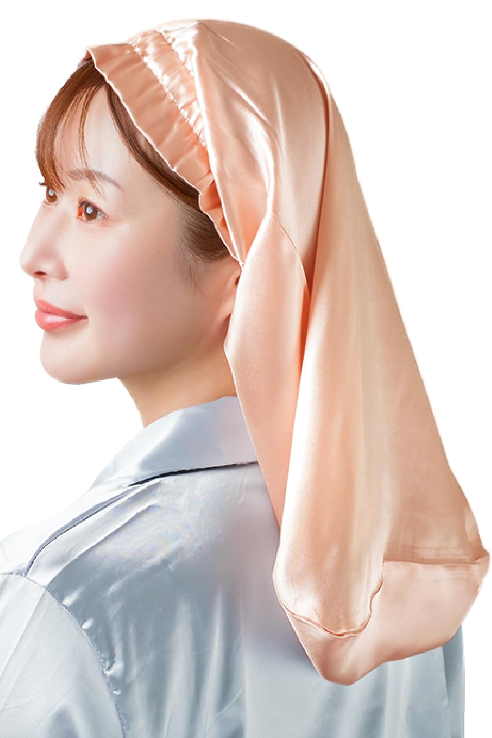 【送料無料】[Beliora] 【髪質改善のプロ監修】 シルク ナイトキャップ シルク100% 【ヒアルロン酸配合】 ロングヘア用 ショートヘア用 被るだけでサラ艶髪へ 色：ピンクゴールド、サイズ：60.0 cm