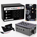 GeeekPi ファン付きRaspberry PiメタルケースRaspberry PiCPU冷却ファン、M.2 SATA SSDハードディスク拡張ボードを含み、Raspberry Pi 4マザーボードに適しています