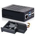 GeeekPi ABS ケース Raspberry Pi 5 用、Armor Lite V5 アクティブ クーラー付き Raspberry Pi 5 ケース、Raspberry Pi 5 4GB/8GB 用、公式 Raspberry Pi 5 アクティブ クーラーをサポート (ブラック)