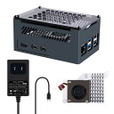GeeekPi Raspberry Pi 5 メタルケース、公式 Raspberry Pi 5 アクティブクーラー付き、Raspberry Pi 5 ケース、USB-C 電源 27W 付き、Raspberry Pi 5 1GB/2GB/4GB/8GB 用