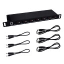 GeeekPi DC PDU Lite 7-CH 0.5U ラックマウント型配電ユニット、DeskPi Rackmate T1/T0/T2 および 10 インチ サーバー キャビネット用、7 個のコンセント、3 本の 25cm DC5521 ケーブルと 3 本の 50cm DC5521 ケーブル付き