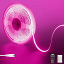 【送料無料】クリアヒル(Clearhill) COB LEDストリップライト(むき出しの配線付きストリップのみ)2M ピンクライト12V黒赤線接続 LED320...